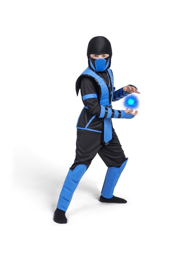 Blue Ninja Costume For Kids, Ninja Costume For Toddler Boys Halloween Dress Up, Role Play (Large(10-12Yr))