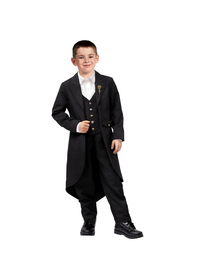 Boys Halloween Steampunk Costume, Kids Medieval Steampunk Jacket, Victorian Tailcoat Outfit, Renaissance Gothic Coat For Halloween Dress Up Parties, Xl