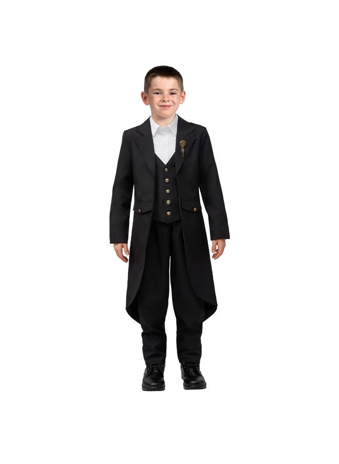 Boys Halloween Steampunk Costume, Kids Medieval Steampunk Jacket, Victorian Tailcoat Outfit, Renaissance Gothic Coat For Halloween Dress Up Parties, Xl