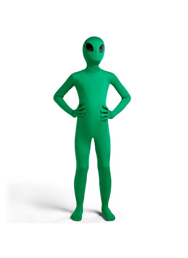 Kids Alien Costume, Green Alien Jumpsuit For Boys, Girls Halloween Dress Up, Role-Playing And Costume Parties-Stnd