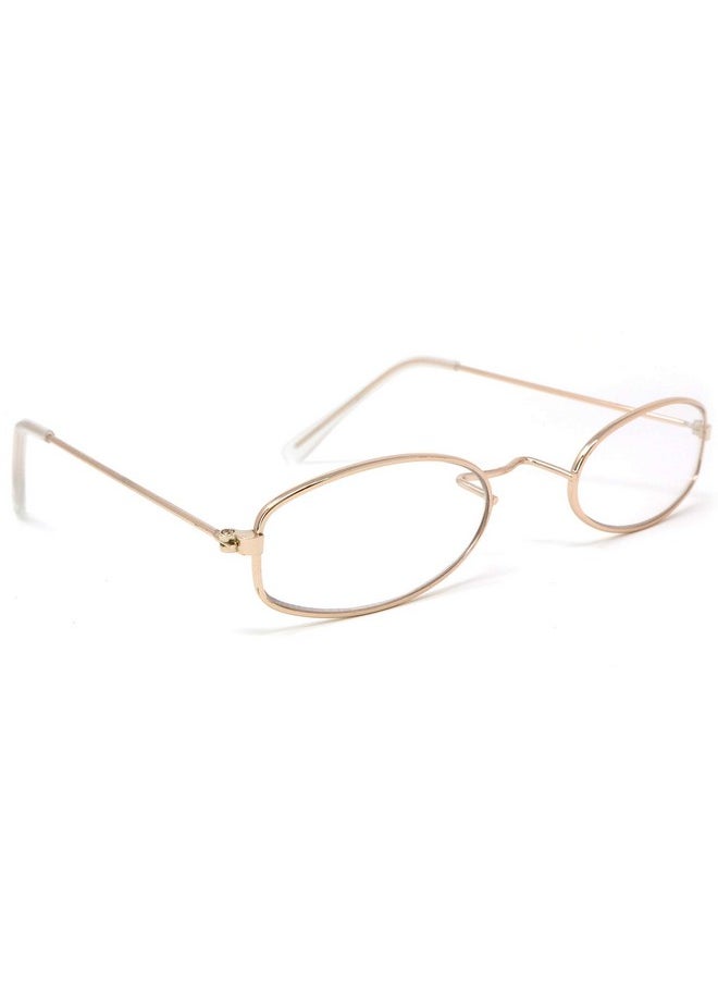 Old Man Costume Glasses - Gold Oval Granny Dress Up Eyeglasses - 1 Pair