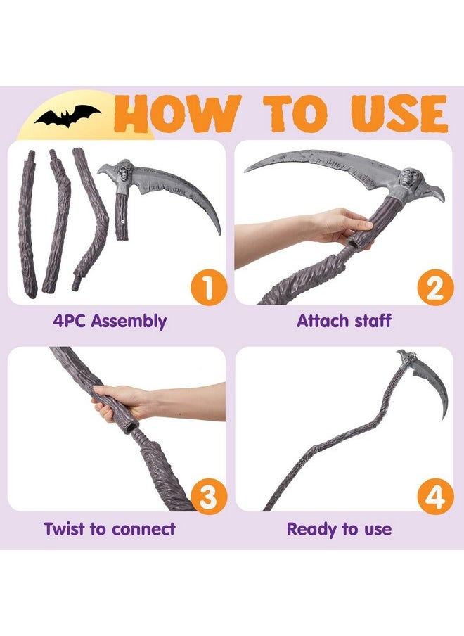 Halloween Grim Reaper Scythe Accessories For Halloween Party Pretend Play Costume, Halloween Dress Up