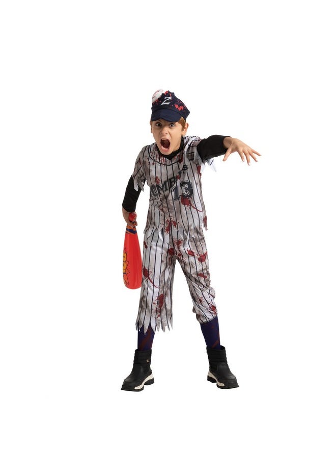 Zombie Baseball Player Costumes For Boys, Scary Halloween Costume For Kids, Halloween Parties-M(8-10Yr)