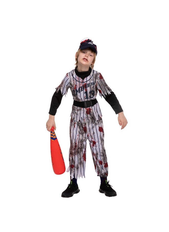 Zombie Baseball Player Costumes For Boys, Scary Halloween Costume For Kids, Halloween Parties-M(8-10Yr)