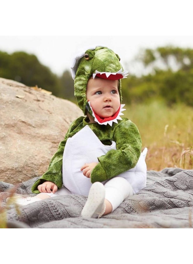 Baby 2 Piece Dinosaur Egg Halloween Costume Boys Girls Long Sleeve Romper Cartoon Party Cosplay Set（Green