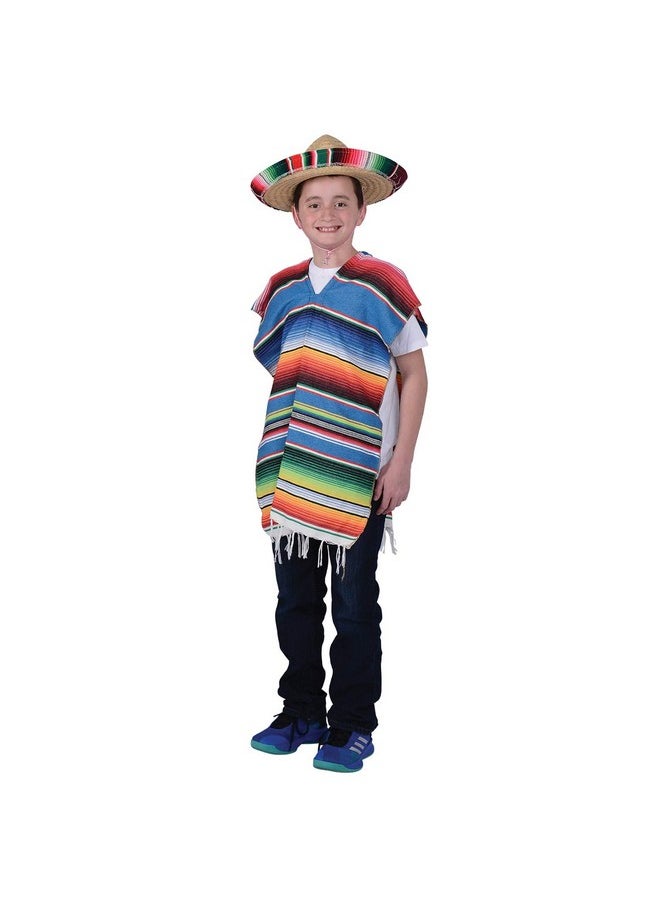 Mexican Poncho For Kids, Mexican Traditional Serape Poncho For Cinco De Mayo, Mexican Fiesta Theme Party Costume, Kids Mexican Serape Costume, Halloween Costume