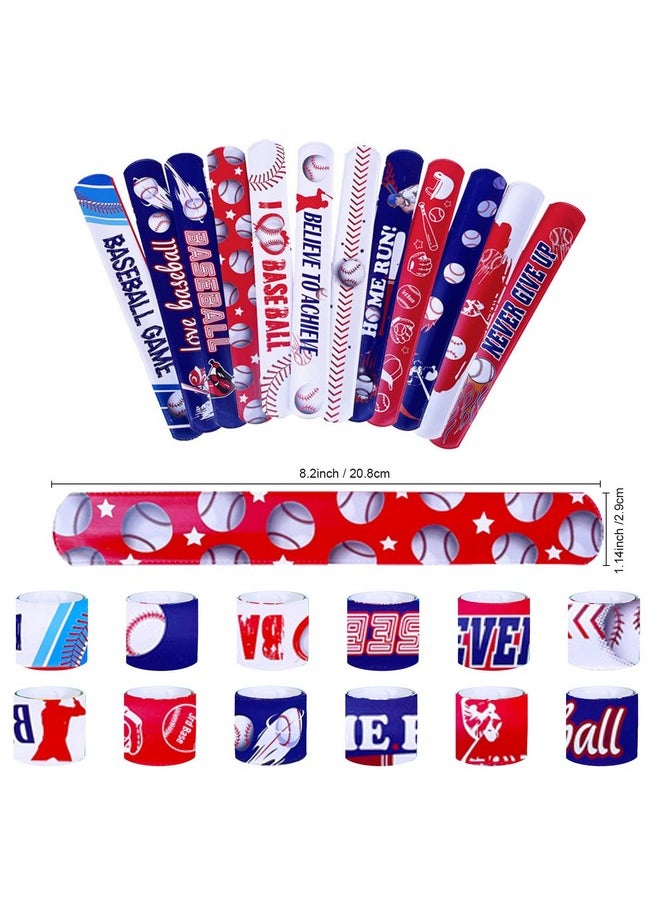 48Pcs Baseball Party Slap Bracelets Sport Slap Bracelets For Kids Baseball Theme Bracelets Motivational Wristband Bracelets Classroom Prizes Birthday Gifts Baseball Party Favors