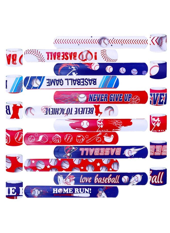 48Pcs Baseball Party Slap Bracelets Sport Slap Bracelets For Kids Baseball Theme Bracelets Motivational Wristband Bracelets Classroom Prizes Birthday Gifts Baseball Party Favors