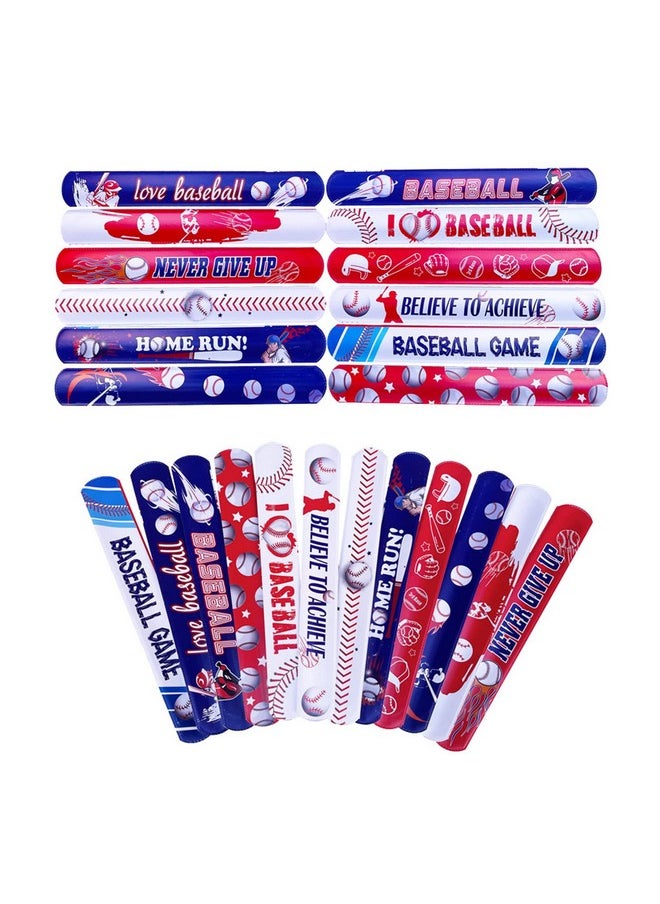 48Pcs Baseball Party Slap Bracelets Sport Slap Bracelets For Kids Baseball Theme Bracelets Motivational Wristband Bracelets Classroom Prizes Birthday Gifts Baseball Party Favors