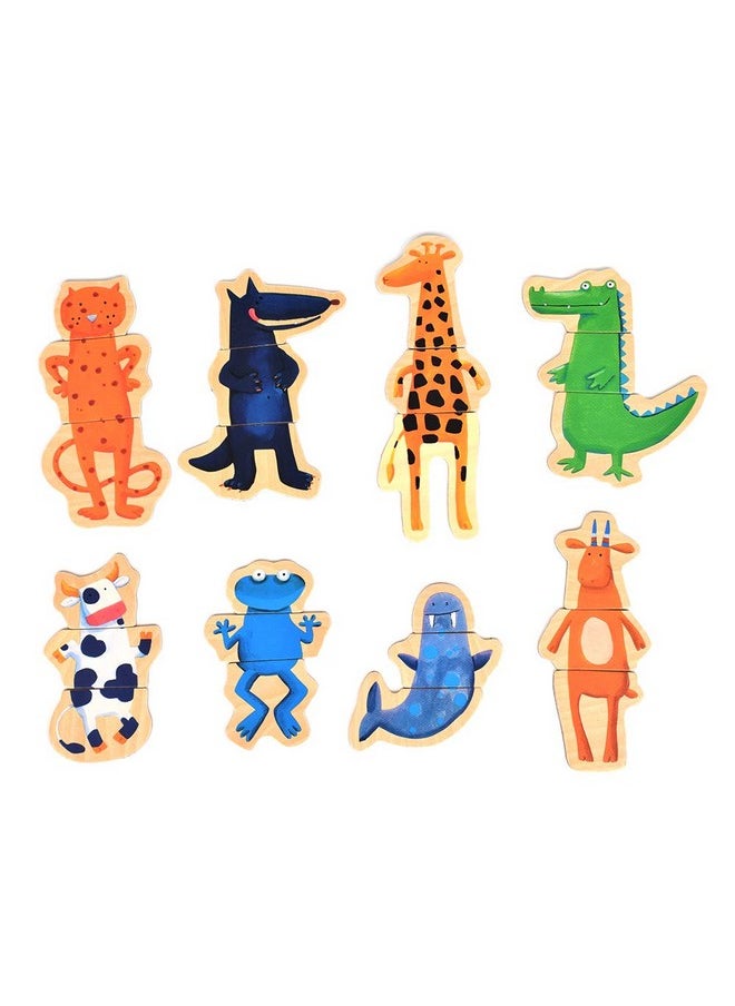 Crazy Animal Mix & Match Wooden Magnets