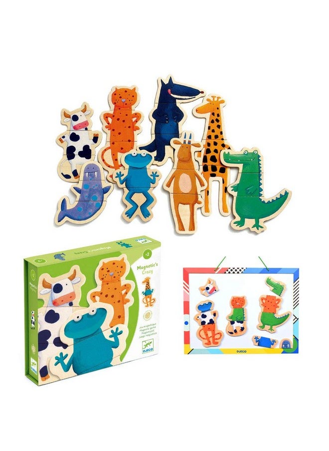 Crazy Animal Mix & Match Wooden Magnets