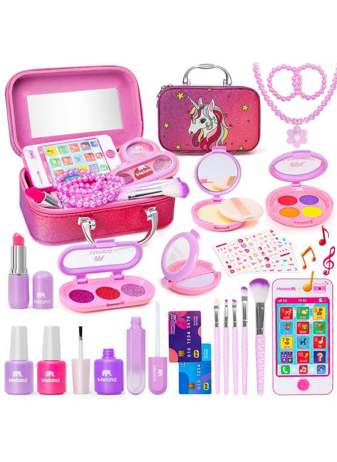 Pretend Makeup Kit For Girls Toddler Girl Toys With Fake Makeup Play Makeup For Little Girls Pretend Play Kids Makeup Kit For Girls Age 3 4 5 6 Year Old Gift For Birthday Christmas