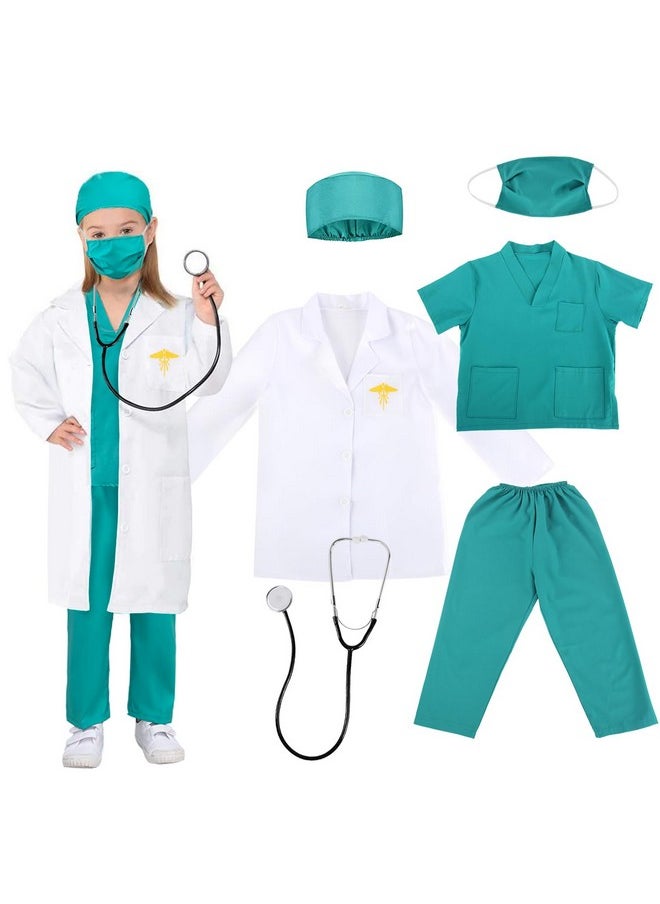 Kids Doctor Costume Child Role Play Costumes Unisex Doctor Fancy Dress Costume Doctor Scrubs For Kids Doctor And Nurse Costume For Halloween Cosplay Party