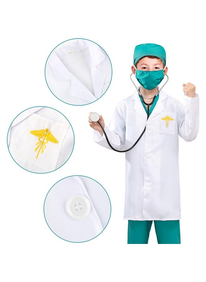 Kids Doctor Costume Child Role Play Costumes Unisex Doctor Fancy Dress Costume Doctor Scrubs For Kids Doctor And Nurse Costume For Halloween Cosplay Party