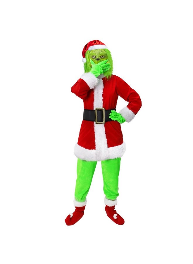 Christmas Green Big Monster Costume Kids 7Pcs