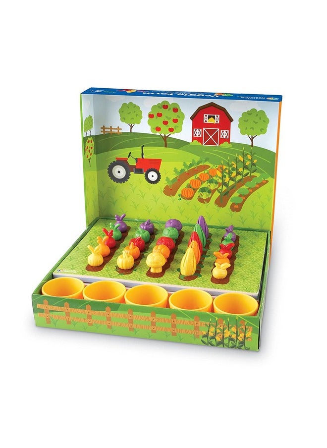 Veggie Farm Sorting Set 46 Pieces Ages 3+ Toddler Learning Toys Preschool Toys For Color Sorting Food Sorting Gameeaster Basket Stuffers