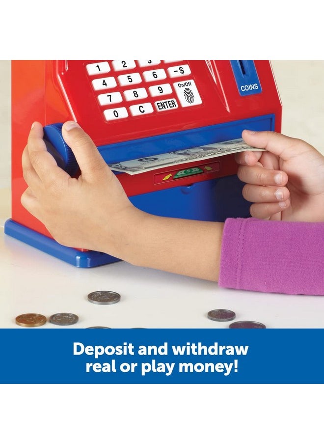 Teaching Atm Bank 32 Pieces Ages 3+ Toddler Learning Toys Cash Register For Kids Play Money For Kids