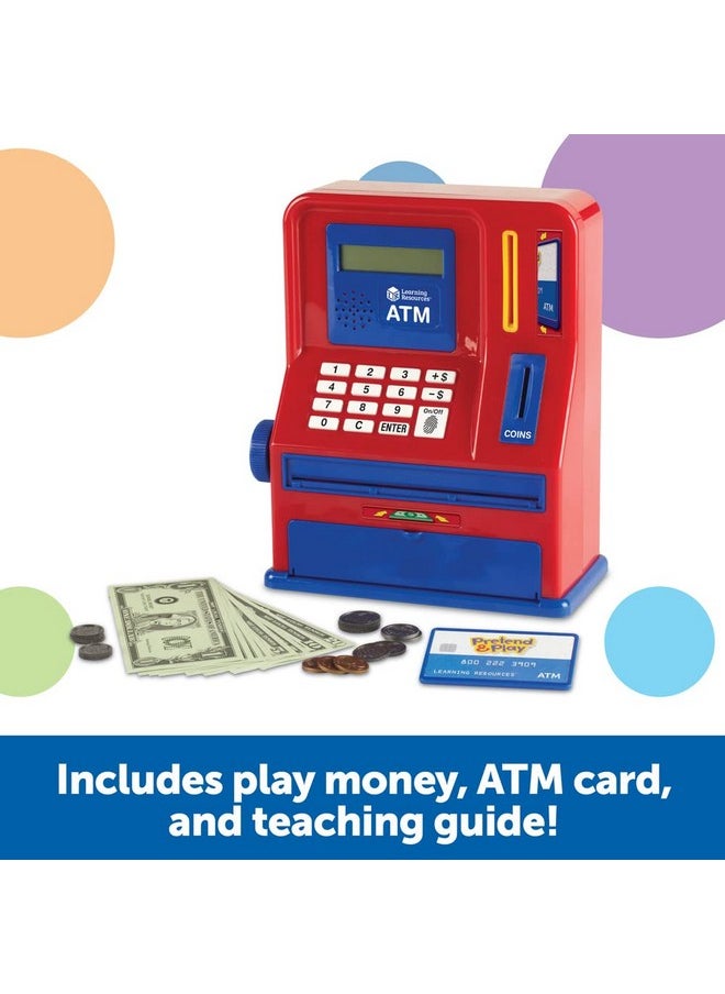 Teaching Atm Bank 32 Pieces Ages 3+ Toddler Learning Toys Cash Register For Kids Play Money For Kids