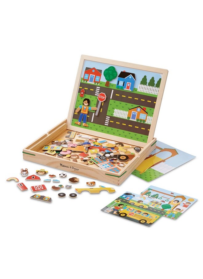 Wooden Magnetic Matching Picture Game With 119 Magnets And Scene Cards