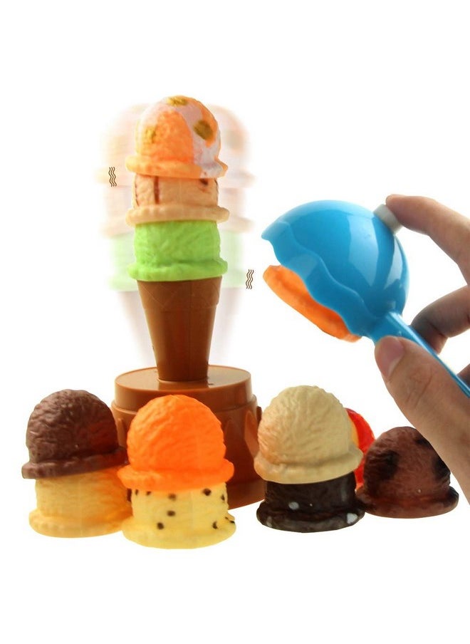 Ice Cream Toy Stacking Tower Balancing And Stackable Scoop Ice Cream For Toddlers Kids Pretend Food Play Set Kitchen Dessert