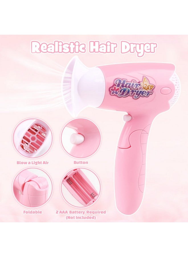 Hair Salon Toys For Girls 25 Pcs Pretend Play Hair Styling Toy Set For Kids 36 With Hair Dryer Barber Scissors And Stylist Accessories Christmas & Birthday Gift For Girls