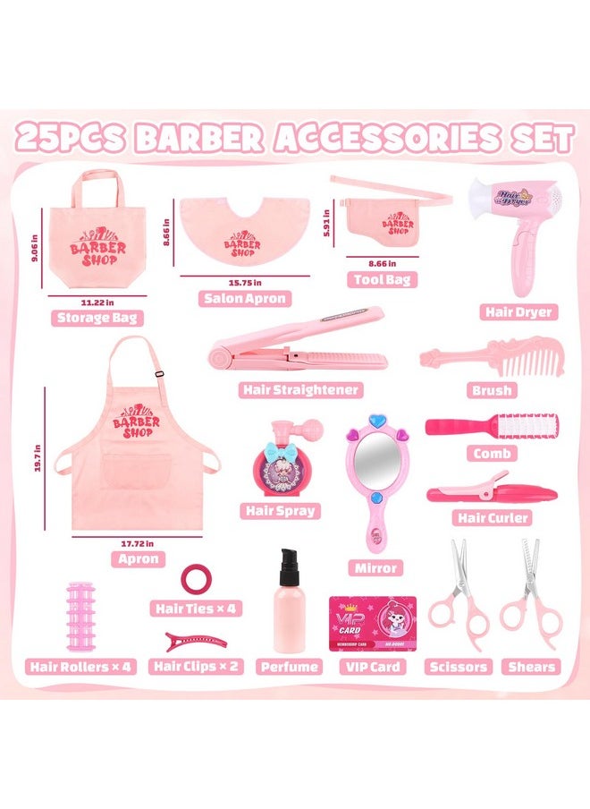 Hair Salon Toys For Girls 25 Pcs Pretend Play Hair Styling Toy Set For Kids 36 With Hair Dryer Barber Scissors And Stylist Accessories Christmas & Birthday Gift For Girls