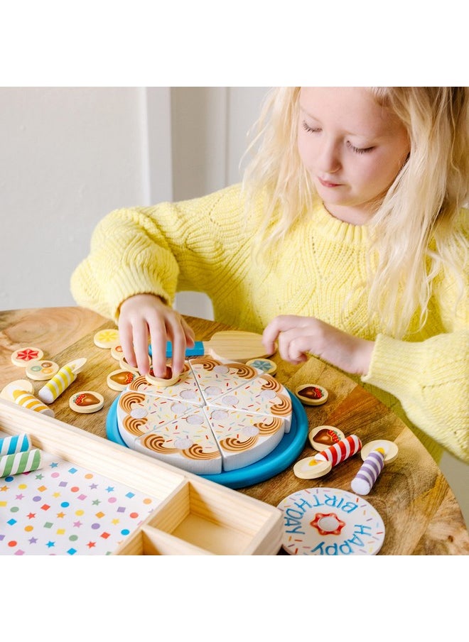 Birthday Party Cake Wooden Play Food With Mixnmatch Toppings And 7 Candles