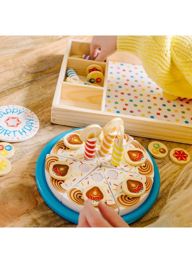 Birthday Party Cake Wooden Play Food With Mixnmatch Toppings And 7 Candles