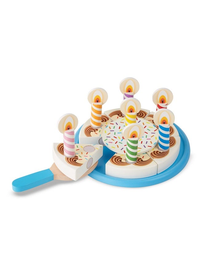 Birthday Party Cake Wooden Play Food With Mixnmatch Toppings And 7 Candles