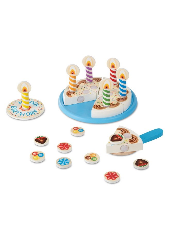 Birthday Party Cake Wooden Play Food With Mixnmatch Toppings And 7 Candles