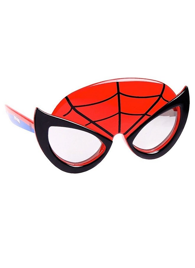 Marvel Spiderman Official Lil Characters Child Sunglasses Costume Accessory Uv 400 Lenses Red Web Mask One Size Fits Most Kids