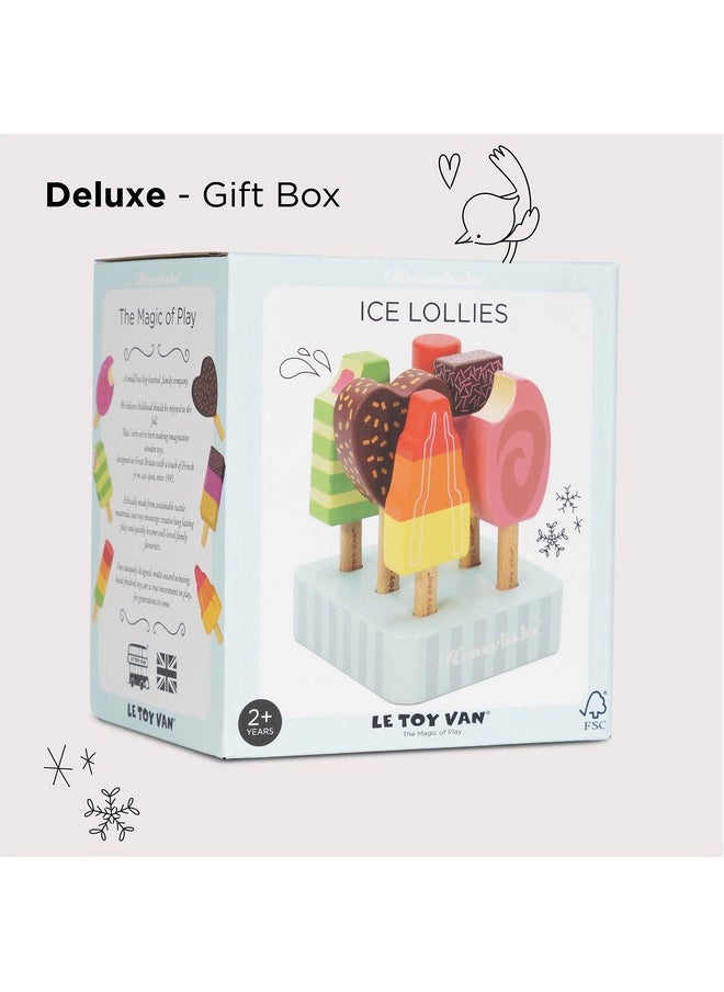 Honeybake Collection Ice Lollies Set Premium Wooden Toys For Kids Ages 3 Years & Up (Tv284)