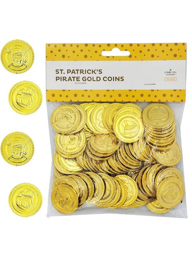 St. Patrick'S Pirate Gold Coins Novelty Party Favors Plastic Gold Coins Bulk (100 Gold Coins)