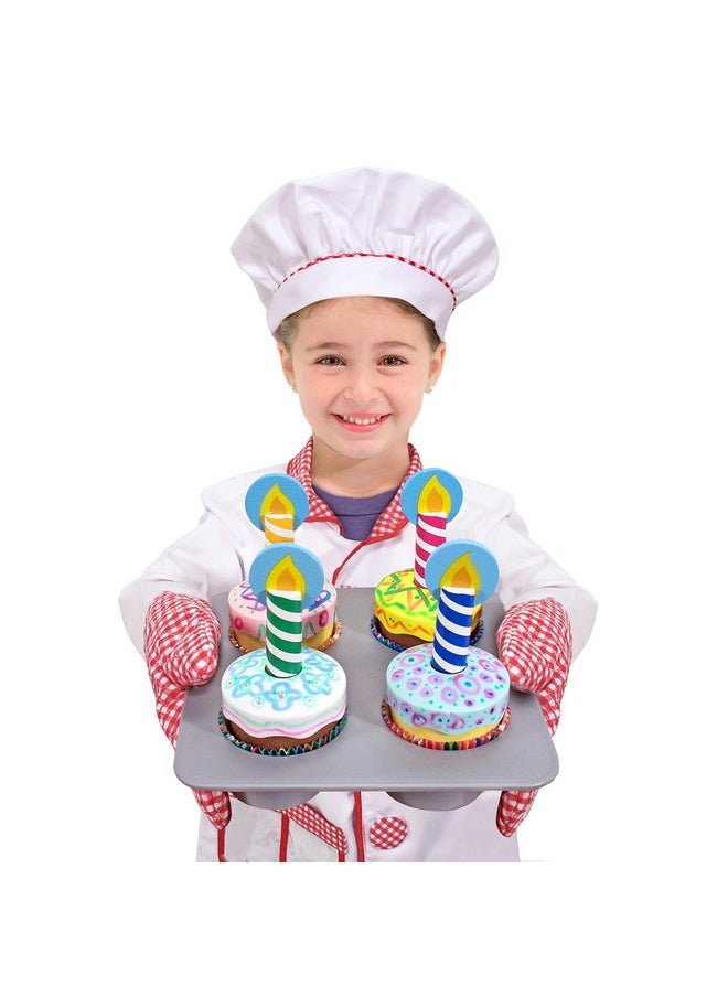 Bake And Decorate Wooden Cupcake Play Food Set Kids Toy Cupcakes Play Kitchen Food For Kids Ages 3+ Fsccertified Materials