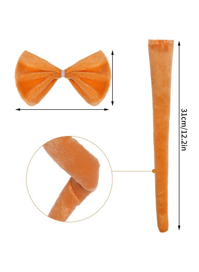 Animal Costume 3D Gold Brown Dog Ears Headband Bowtie Tail Tutu Accessories For Halloween Cosplay Dress Up Party