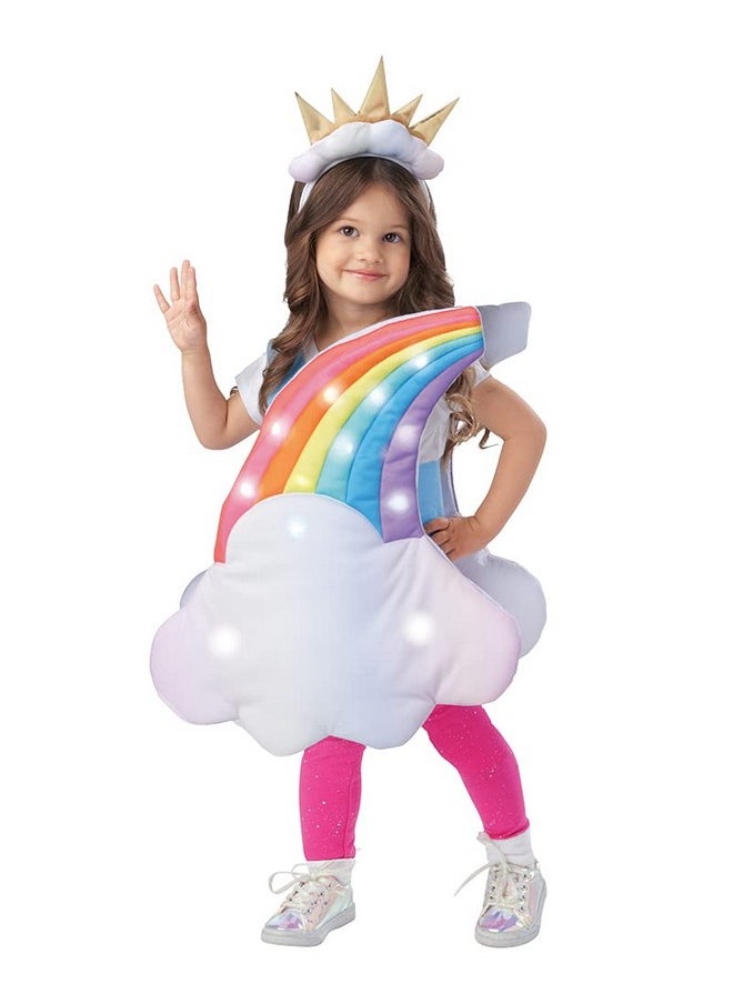 Toddler Light Up Rainbow Pretend Costume Cloud 7 Colors Rainbow Outfits With Sun Headpiece