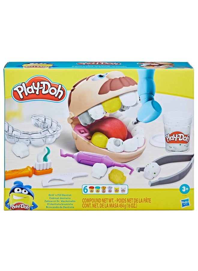 Drill 'N Fill Dentist Toy For Kids 3 Years And Up With Cavity And Metallic Colored Modeling Compound 10 Tools 8 Total Cans 2 Ounces Each Nontoxic Assorted Colors