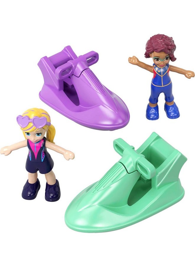 Travel Toy With 2 Micro Dolls Dolphin Pet & Water Play Accessories Pocket World Surf ‘N’ Sandventure Playset