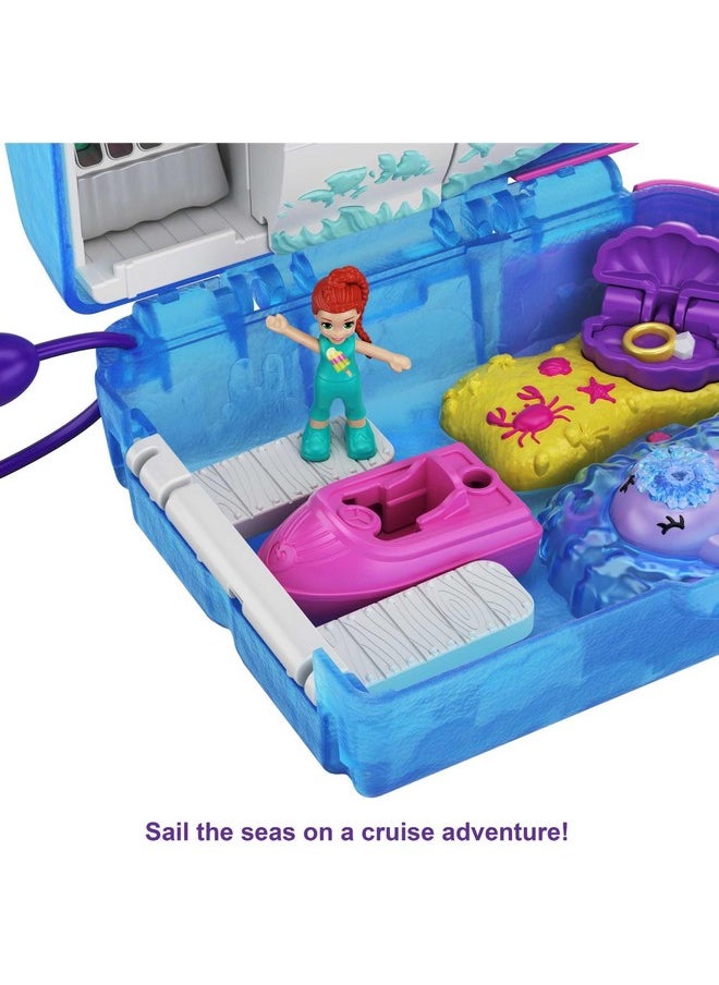 Playset Travel Toy With 2 Micro Dolls & Water Play Accessories Pocket World Sweet Sails Cruise Ship Compact