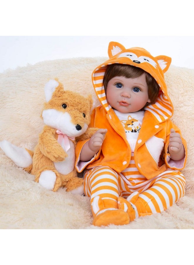 Reborn Baby Dolls Realistic Baby Doll 22 Inch Lifelike Newborn Girl Dolls With Feeding Toy Accessories