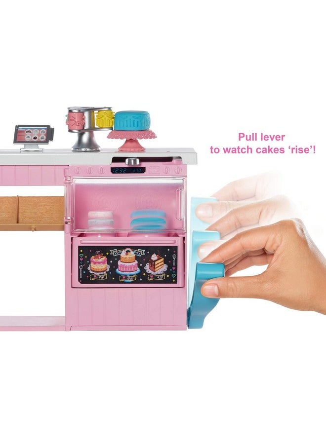 Cake Decorating Playset With Brunette Doll Baking Island With Oven Molding Dough & Toy Cakemaking Pieces