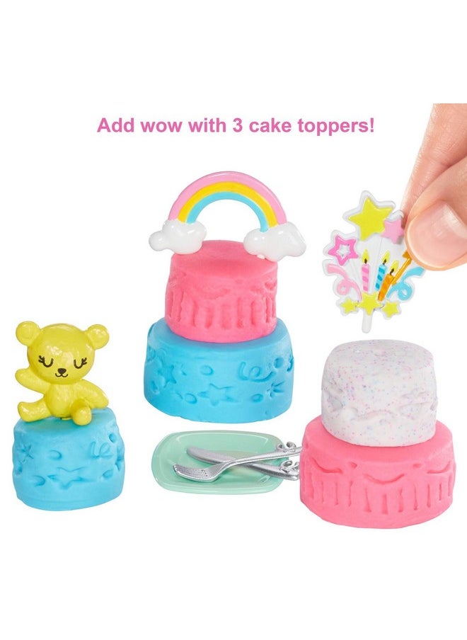 Cake Decorating Playset With Brunette Doll Baking Island With Oven Molding Dough & Toy Cakemaking Pieces