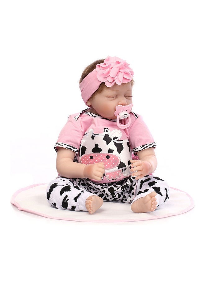 Reborn Baby Doll With Plush Cuddling Toy 55cm