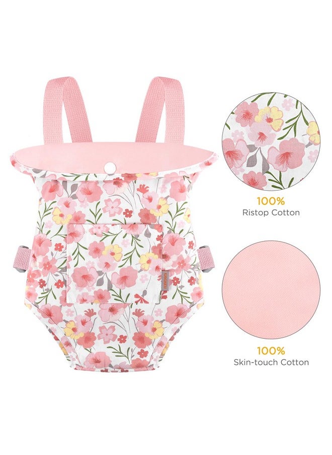 Baby Doll Carrier For Little Girls Baby Carrier For Dolls Reborn Baby Doll Carrier Toddlers 1-3 Years Old Babydoll Carrier - Pink Rose Of Sharon