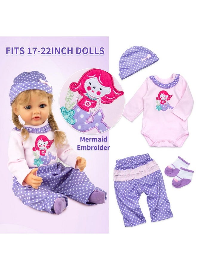 8 Pcs Reborn Baby Girl Doll Clothes Outfit Accessories With Backpack Fit For 17-22 Inch Reborn Doll Newborn Baby Girl