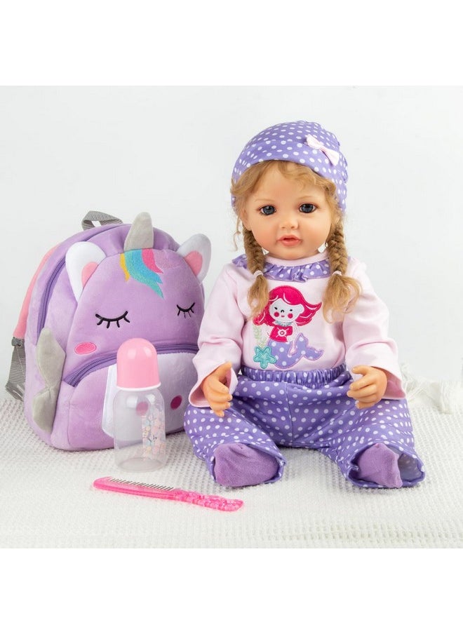 8 Pcs Reborn Baby Girl Doll Clothes Outfit Accessories With Backpack Fit For 17-22 Inch Reborn Doll Newborn Baby Girl