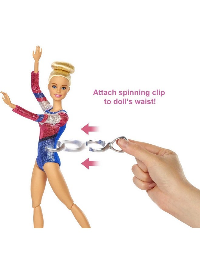 Gymnastics Playset With Doll And 15+ Accessories Twirling Gymnast Toy With Balance Beam Blonde Doll