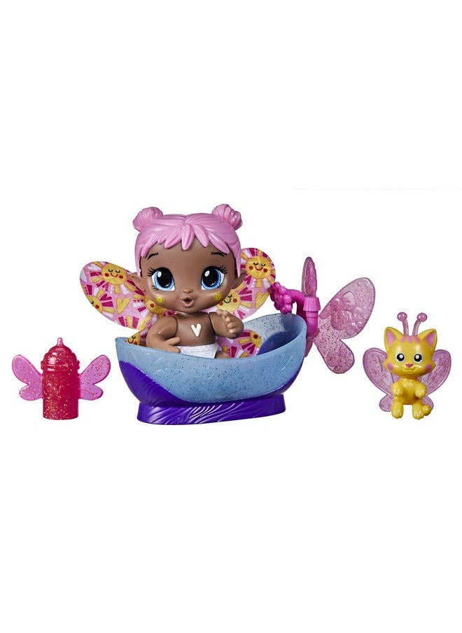 Glo Pixies Minis Doll Bubble Sunny Glowinthedark Doll For Kids Ages 3 And Up 3.75Inch Pixie Toy With Surprise Friend