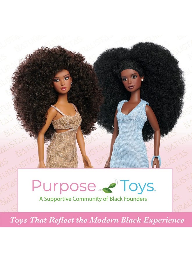 Naturalistas 11Inch Liya Fashion Doll And Accessories With 4C Textured Hair And Deep Brown Skin Tone Kids Toys For Ages By Just Play