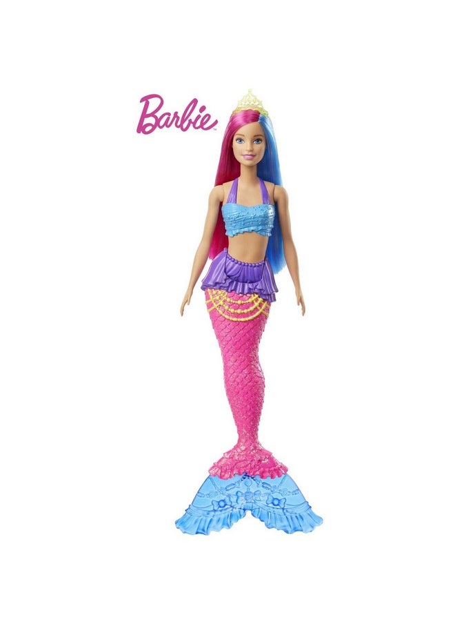 Dreamtopia Mermaid Doll With Pink & Blue Hair & Tail Plus Tiara Accessory